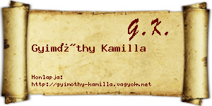 Gyimóthy Kamilla névjegykártya